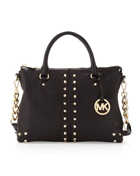 michael kors black bag|michael kors black studded handbag.